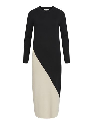 Klänningar - Objesterblock knit dress – Black/Sandshell