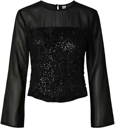 Blusar/Skjortor - Yasmaurelle ls top show – Black