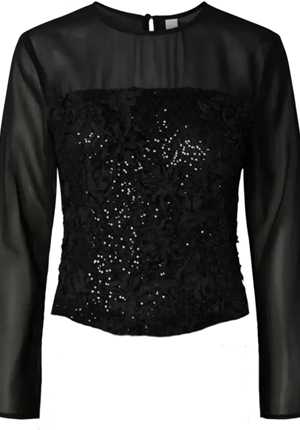 Blusar/Skjortor - Yasmaurelle ls top show – Black