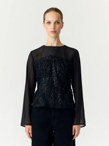 Blusar/Skjortor - Yasmaurelle ls top show – Black