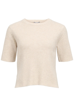 Tröjor/Koftor - Objelva o-neck knit – Humus/White sand
