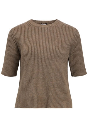 Tröjor/Koftor - Objelva o-neck knit – Morel/Melange
