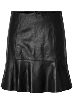 Kjolar - Yascolly naplon leather skirt – Black