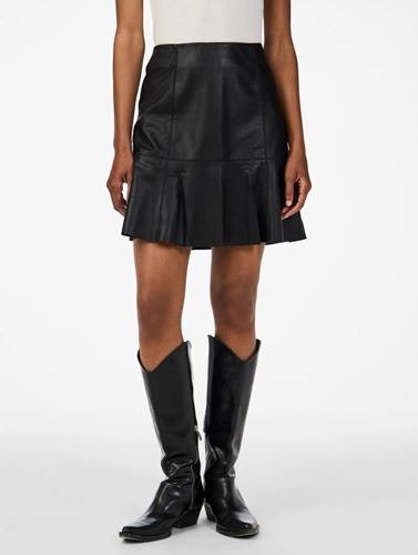 Kjolar - Yascolly naplon leather skirt – Black