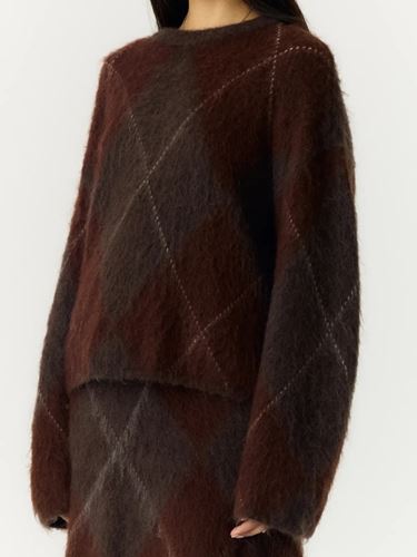 Tröjor/Koftor - Yasargy mohair blend knit pullover – Coffee bean/incence