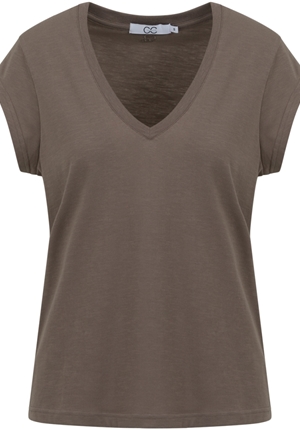 Toppar - CC Heart basic v-neck t-shirt – Dark Mud