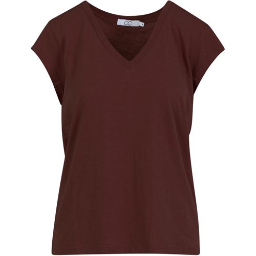 Toppar - CC Heart basic v-neck t-shirt – Chocolate Nut