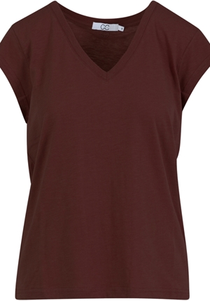 Toppar - CC Heart basic v-neck t-shirt – Chocolate Nut