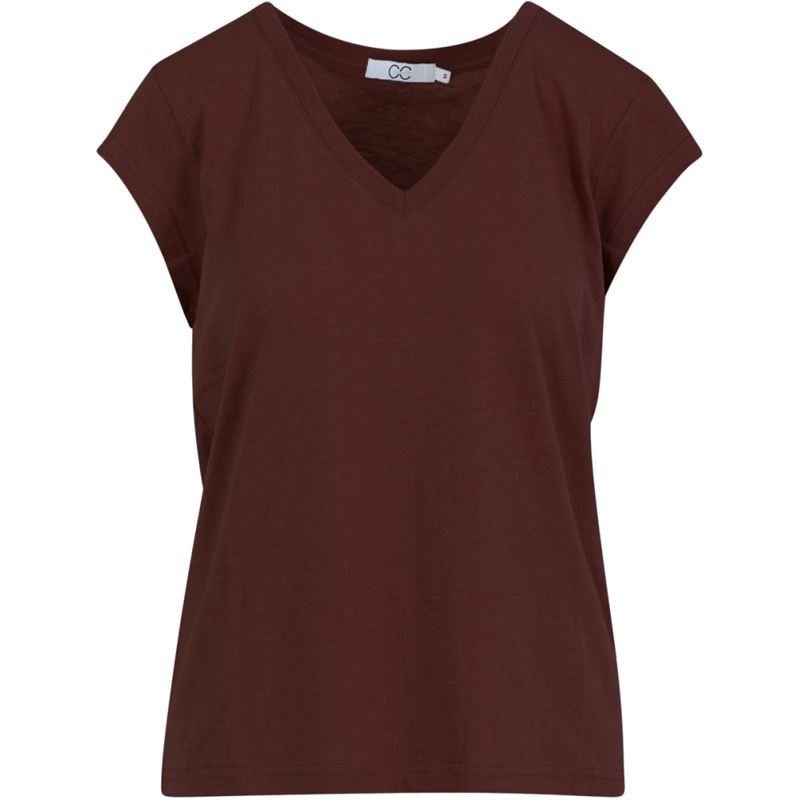 Toppar - CC Heart basic v-neck t-shirt – Chocolate Nut