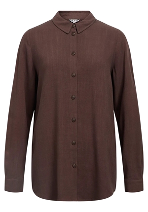 Blusar/Skjortor - Objsanne L/S Shirt – Seal brown Blusar/Skjortor - Objsanne L/S Shirt – Seal brown