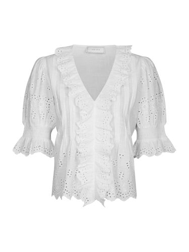 Blusar/Skjortor - Talise emb blouse – White