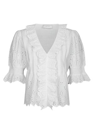 Blusar/Skjortor - Talise emb blouse – White Blusar/Skjortor - Talise emb blouse – White