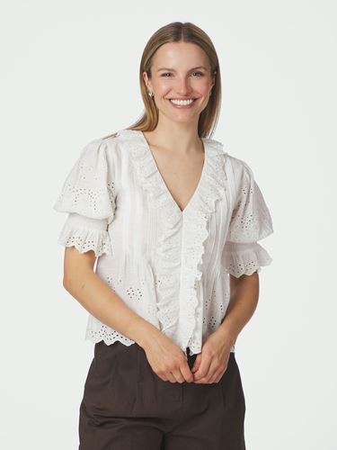 Blusar/Skjortor - Talise emb blouse – White