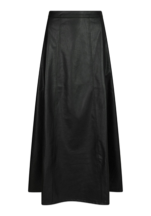 Kjolar - Raya faux leather skirt – Black