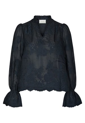 Blusar/Skjortor - Amara big embroidery blouse – Navy