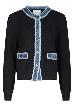 Tröjor/Koftor - Zelma knit denim cardigan – Navy