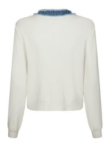 Tröjor/Koftor - Zelma knit denim cardigan – Off white