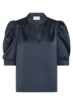 Blusar/Skjortor - Roella Heavy Sateen Blouse – Midnight Blue