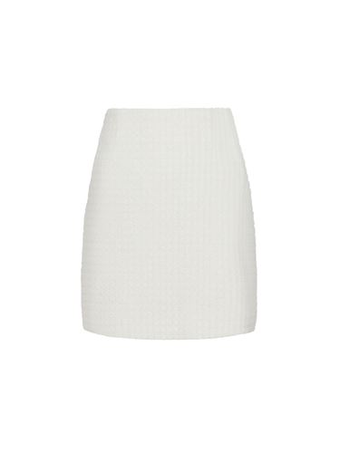 Kjolar - Helmine check bouclet skirt – off white