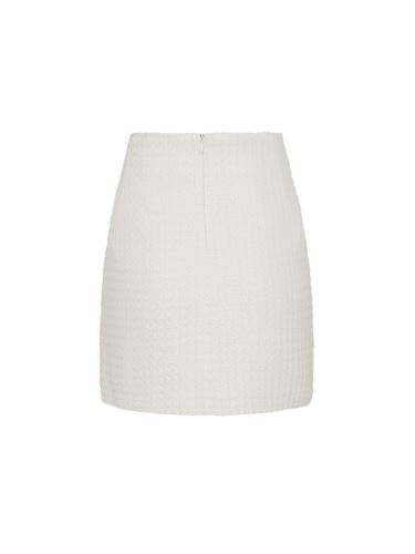 Kjolar - Helmine check bouclet skirt – off white