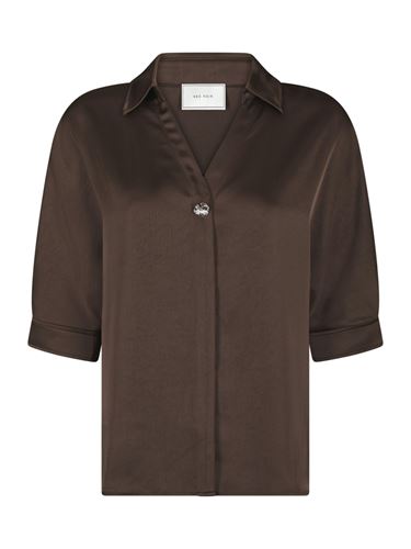 Blusar/Skjortor - Carm Heavy Sateen Shirt – Dark Brown