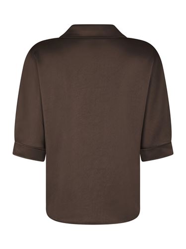 Blusar/Skjortor - Carm Heavy Sateen Shirt – Dark Brown
