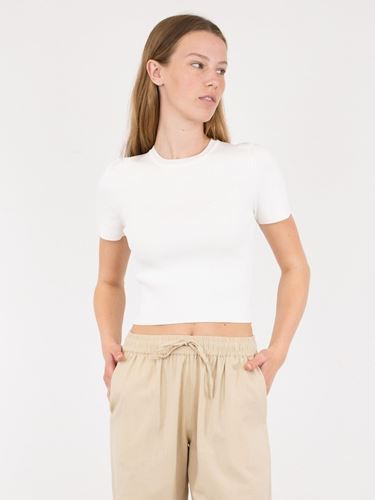 Toppar - Leah Solid Knit Tee – Off White