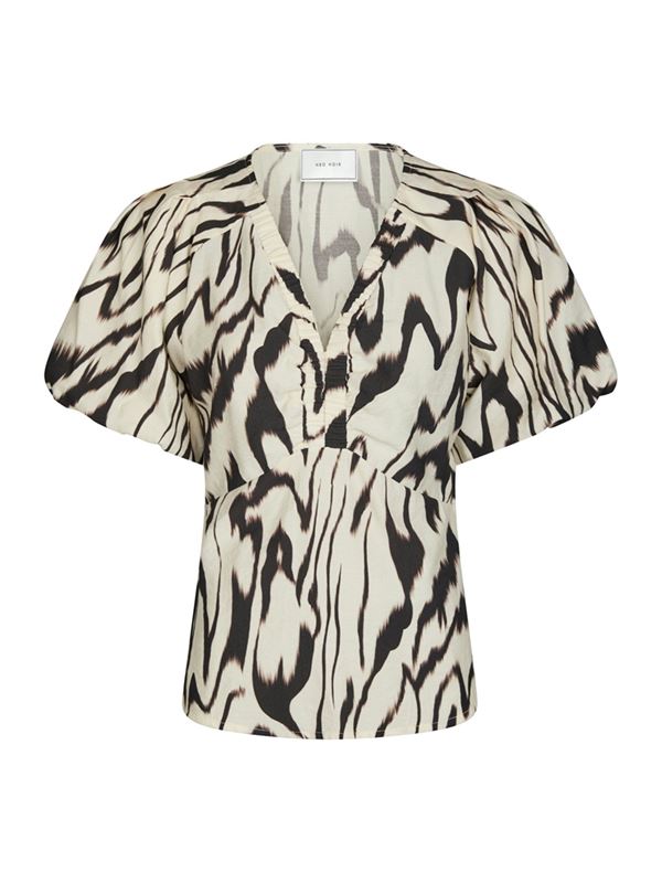 Blusar/Skjortor - Irina Graphic Zag Blouse – Off white