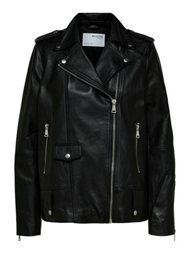 Kavajer&Ytterplagg - Slfmadison leather jacket – black