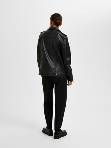 Kavajer&Ytterplagg - Slfmadison leather jacket – black