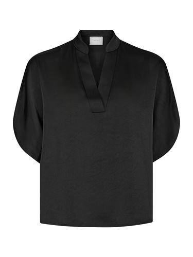 Blusar/Skjortor - Anelle heavy sateen blouse – Black