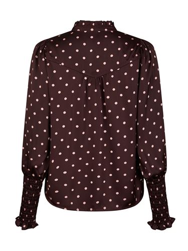 Blusar/Skjortor - Camisa dot blouse – Burgundy