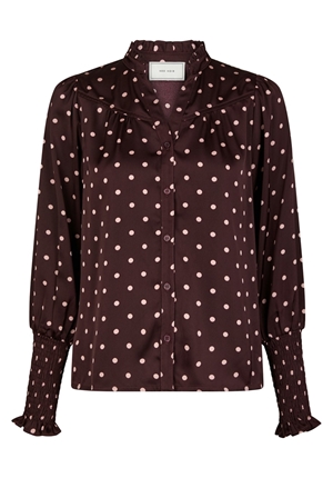 Blusar/Skjortor - Camisa dot blouse – Burgundy