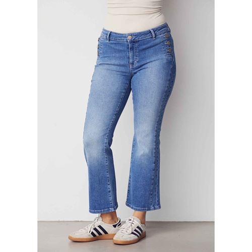 Byxor - Como Button Jeans – Basic wash blue