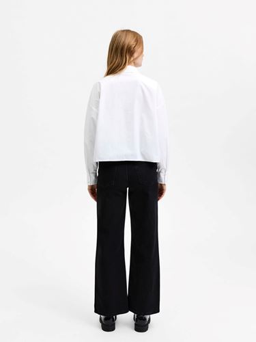 Blusar/Skjortor - Slfreka ls cropped shirt – bright white