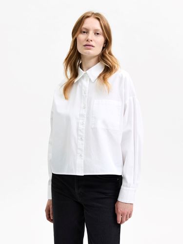 Blusar/Skjortor - Slfreka ls cropped shirt – bright white