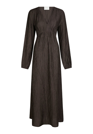 Klänningar - Silfi crepe dress – Dark brown