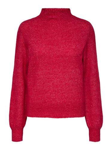 Tröjor / Koftor - Slfmally knit t-neck camp – Barberry