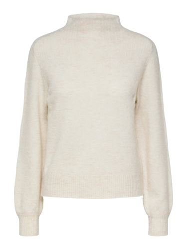 Tröjor / Koftor - Slfmally knit t-neck camp – birch