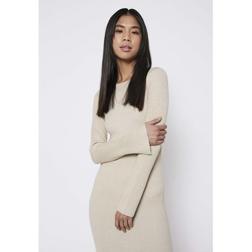 Klänningar - Sherry metallic knit dress – Light beige