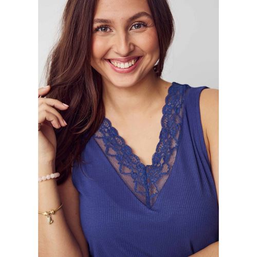 Toppar - Dee V-neck Top – Navy