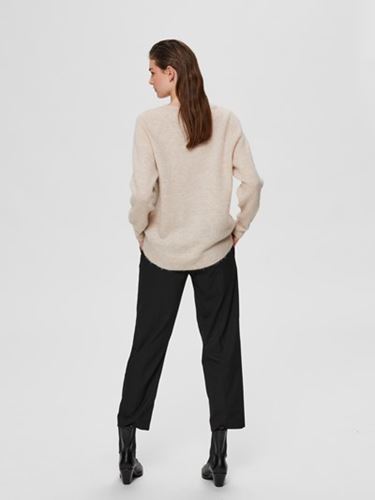 Tröjor/Koftor - Slflulu ls knit o-neck – birch