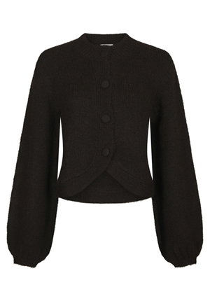 Tröjor/Koftor - Gio Fluffy Knit Cardigan – Dark Brown