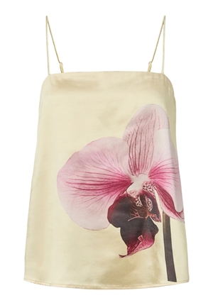 Toppar - Yasorchida satin singlet top – Ansie flower/orchida