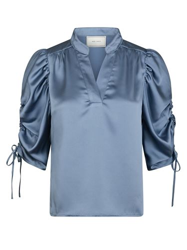 Blusar/Skjortor - Alvira drapy satin blouse – Dusty blue