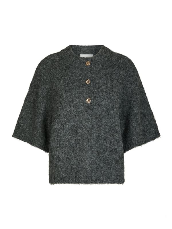 Tröjor/Koftor - Benuta fluffy knit cardigan – Antracit melange