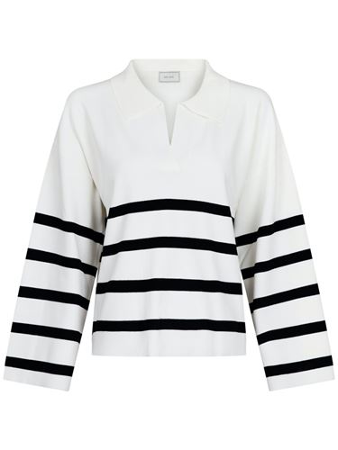 Tröjor/Koftor - Emmeline strip knit blouse – offwhite
