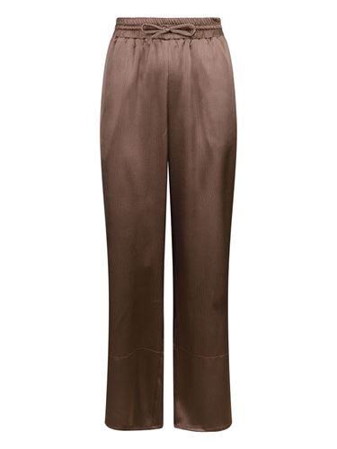 Byxor - Kuli crepe satin pants – Dusty brown