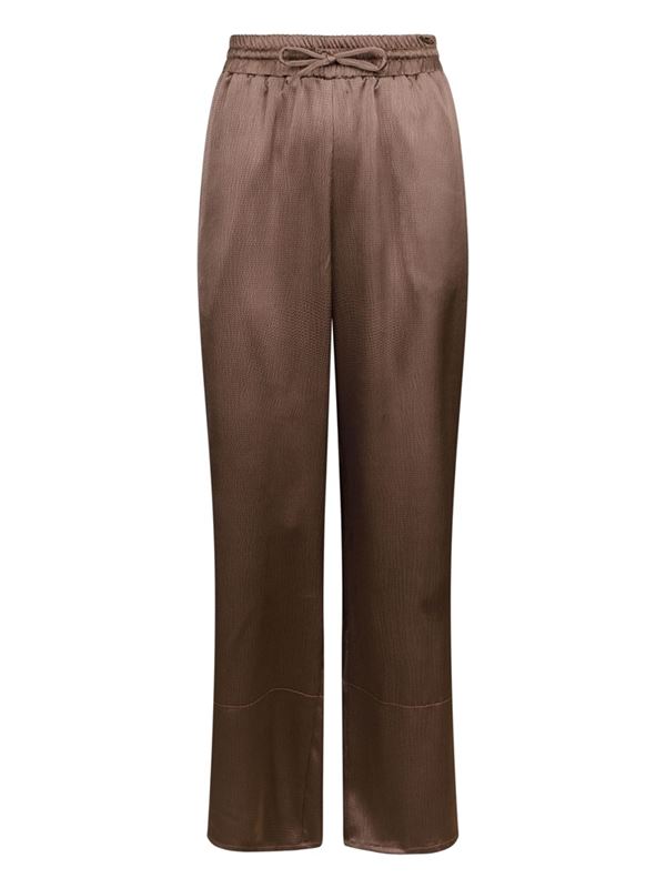 Byxor - Kuli crepe satin pants – Dusty brown