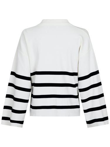 Tröjor/Koftor - Emmeline strip knit blouse – offwhite